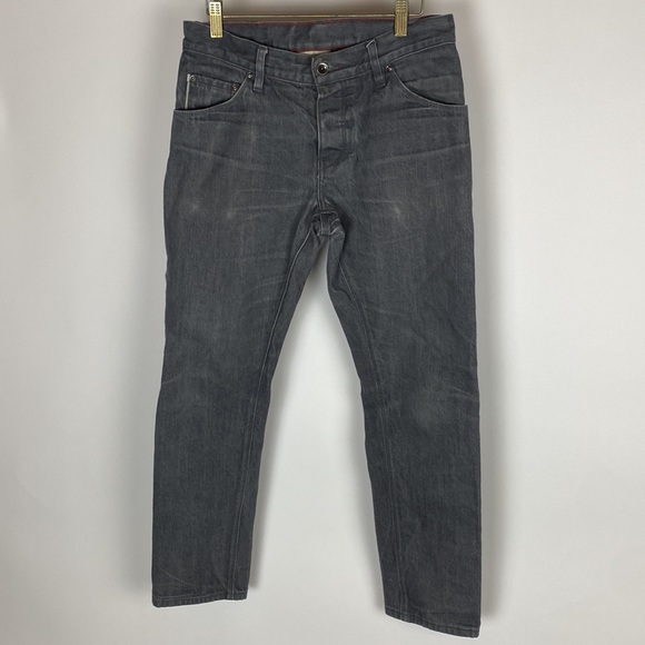 RALEIGH MARTIN Slim Gray Selvedge Denim Jeans Mens Size 30 HEMMED